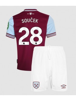 Detské Futbalové oblečenie West Ham United Tomas Soucek #28 2024-25 Krátky Rukáv - Domáci (+ trenírky)